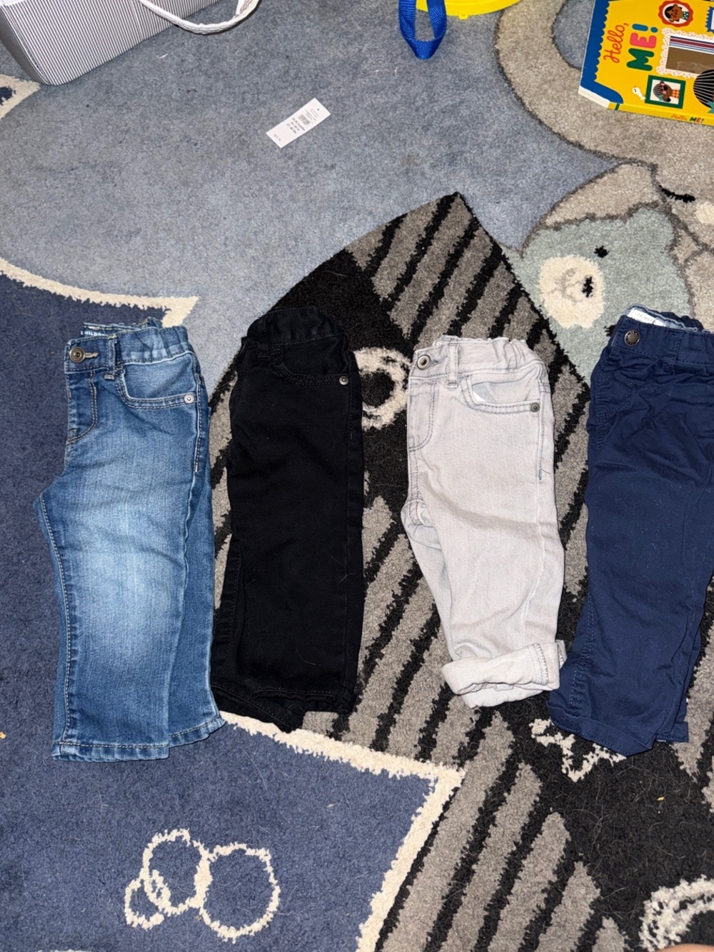 Toddler baby jeans bundle - Assorted Colors Pack (Blue, Black, Light Gray)